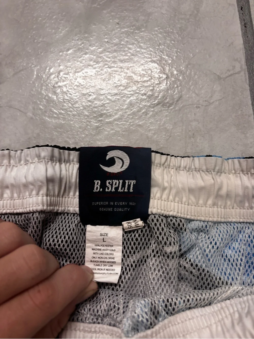 Men's Vintage B.Split Black & Blue Floral Swim Trunks size L